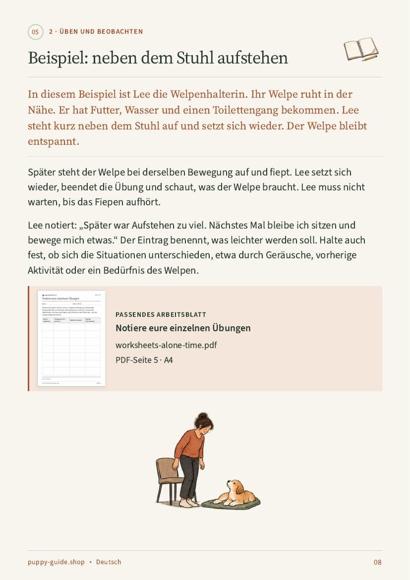 Beispiel: neben dem Stuhl aufstehen · Seite 8