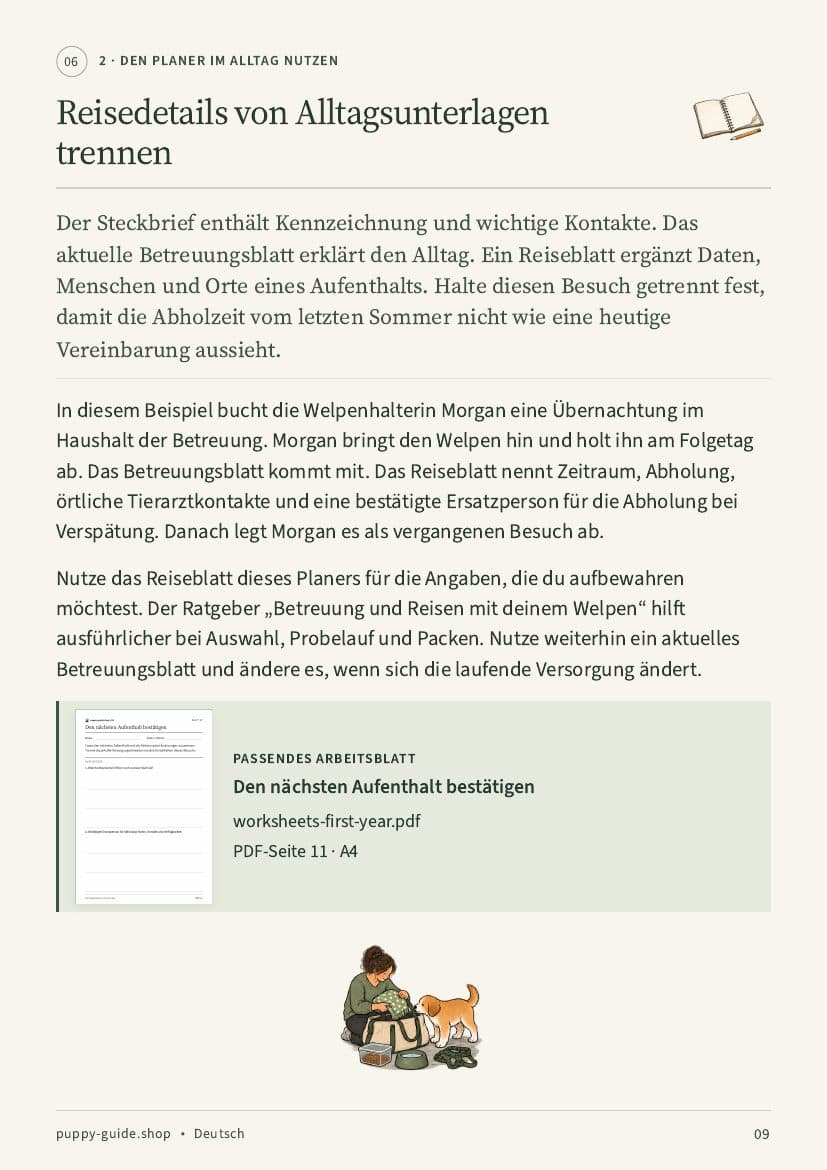Reisedetails von Alltagsunterlagen trennen · Seite 9