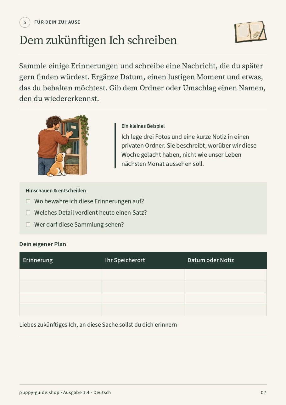 Dem zukünftigen Ich schreiben · Seite 7
