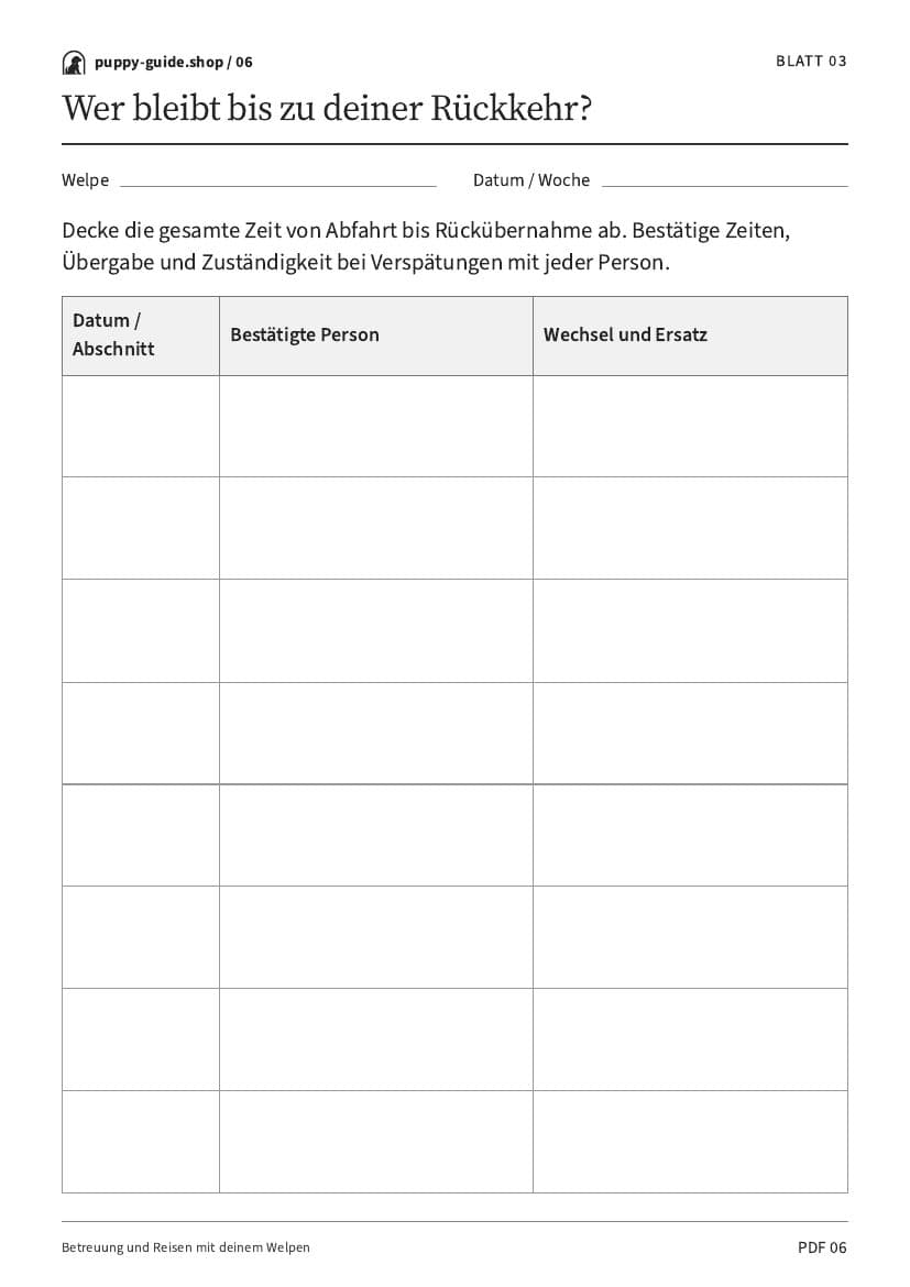 Wer bleibt bis zu deiner Rückkehr? · Arbeitsblatt-PDF, Seite 6