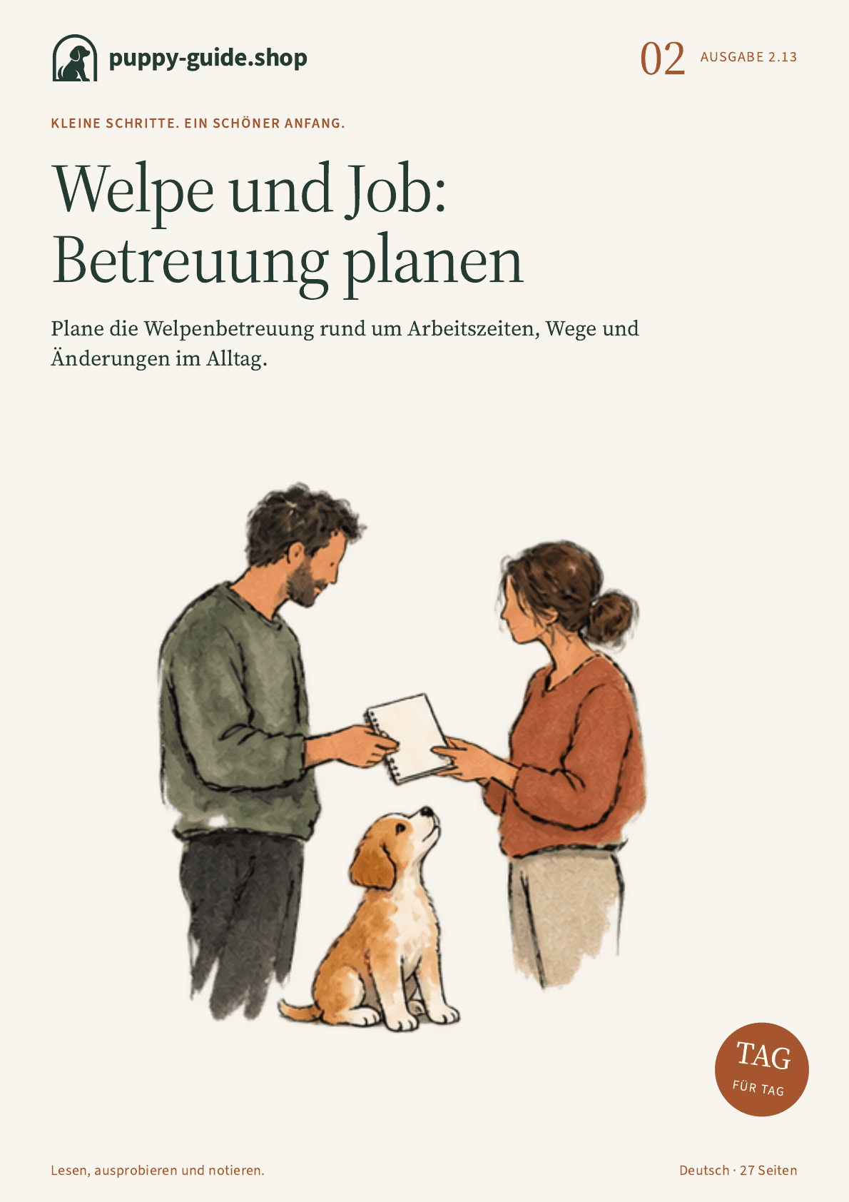 Welpe und Job: Betreuung planen