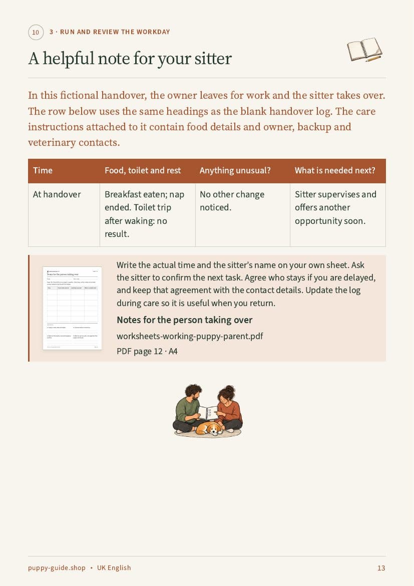 A helpful note for your sitter · Page 13