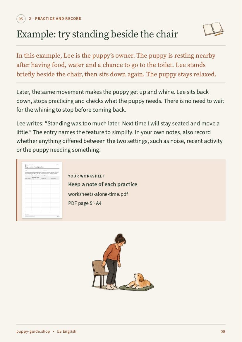 Example: try standing beside the chair · Page 8