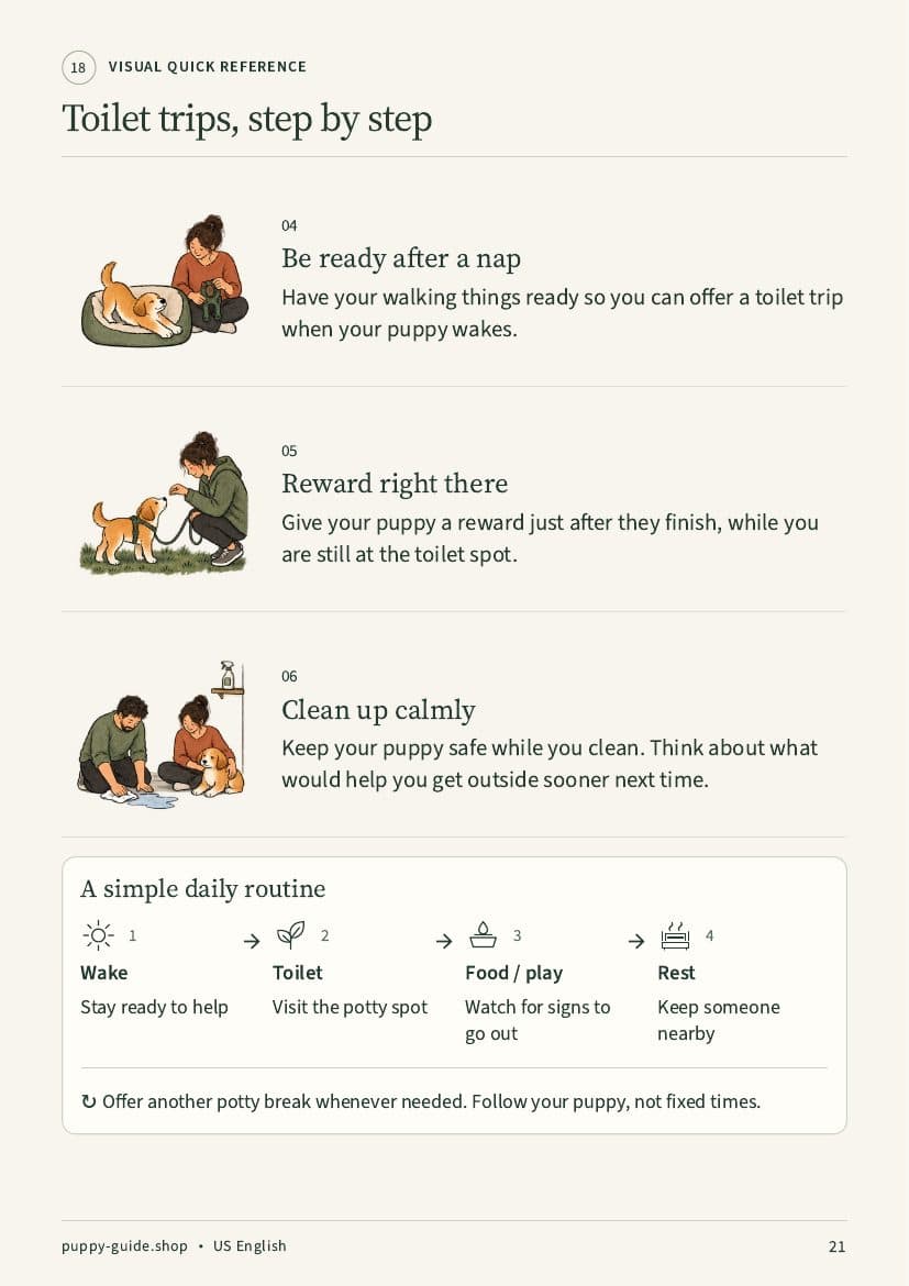 Toilet trips, step by step · Page 21