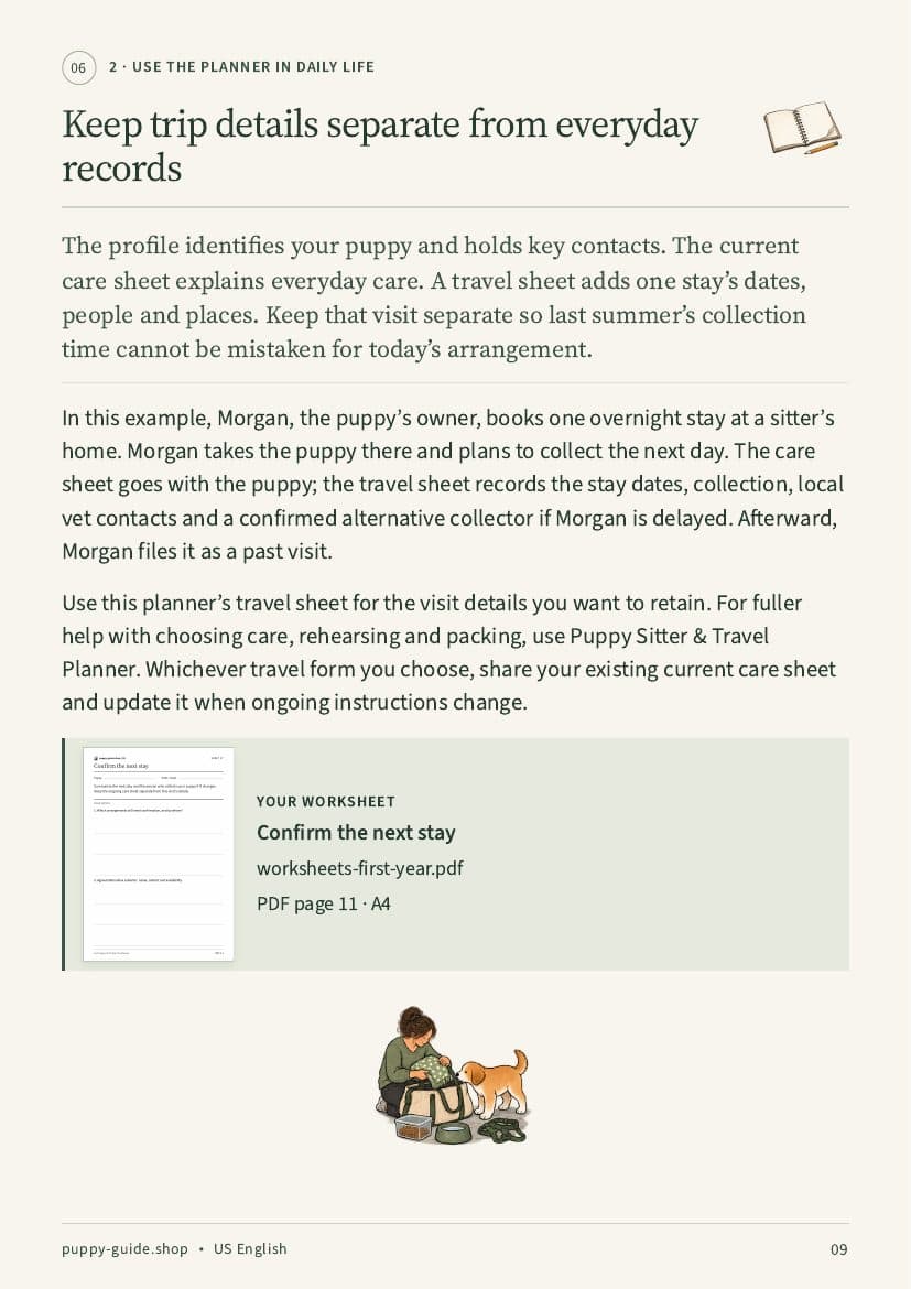 Keep trip details separate from everyday records · Page 9