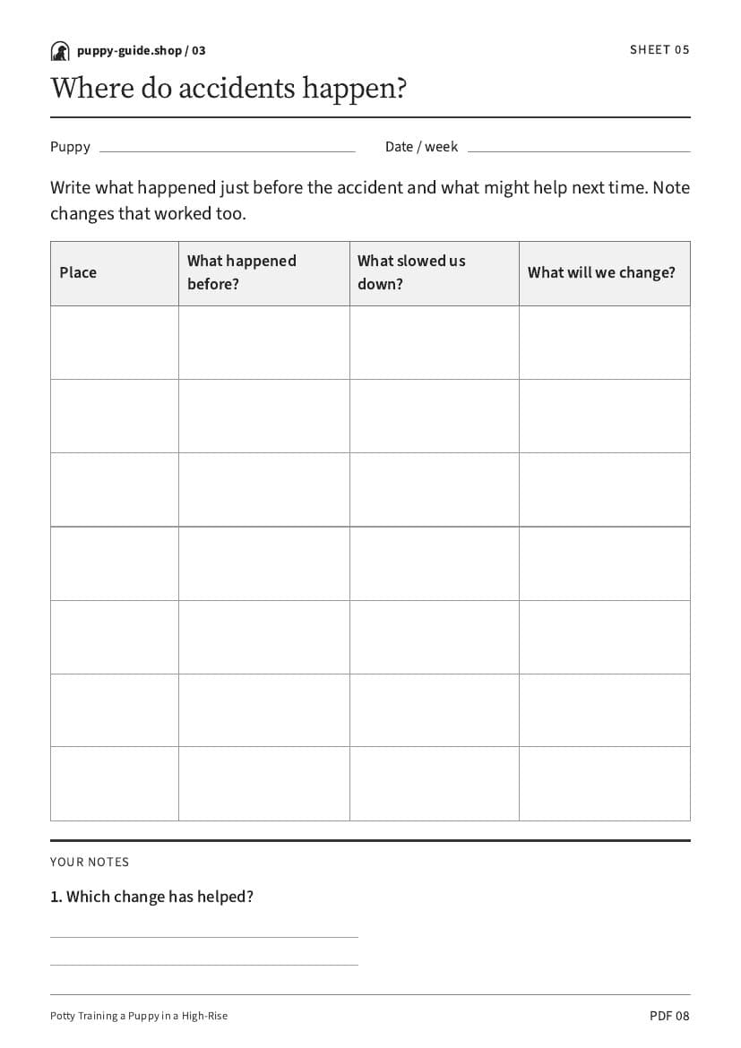 Where do accidents happen? · Worksheet PDF, page 8
