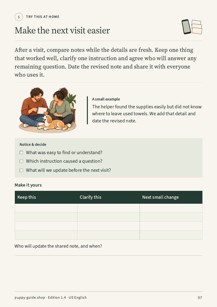Make the next visit easier · Page 7